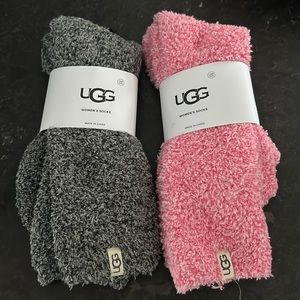 NWT Ugg socks fuzzy gray pink soft